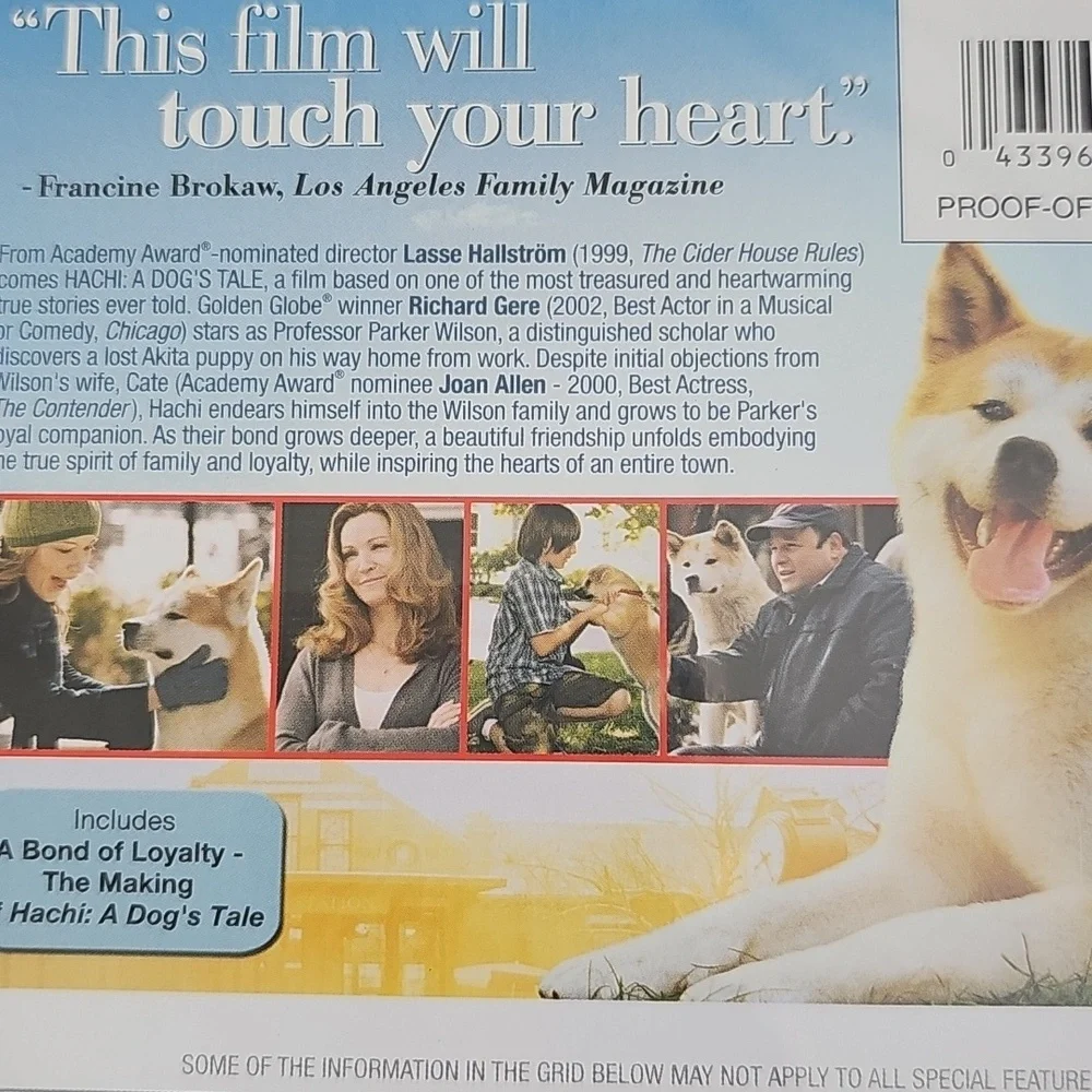 Hachi: A Dog's Tale DVD. New - Picture 3 of 4